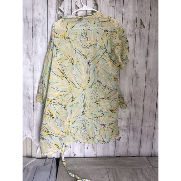 DVF x ONIA Collaboration Tropical Print Short Sleeve Kimono/Beach Cover-Up M/L - Picture 2 of 3